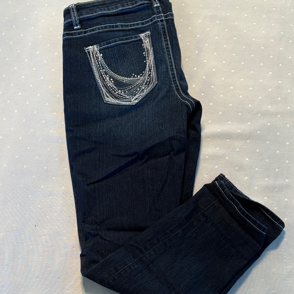 Apt. 9 Dark Blue Skinny Capris with Embellishments